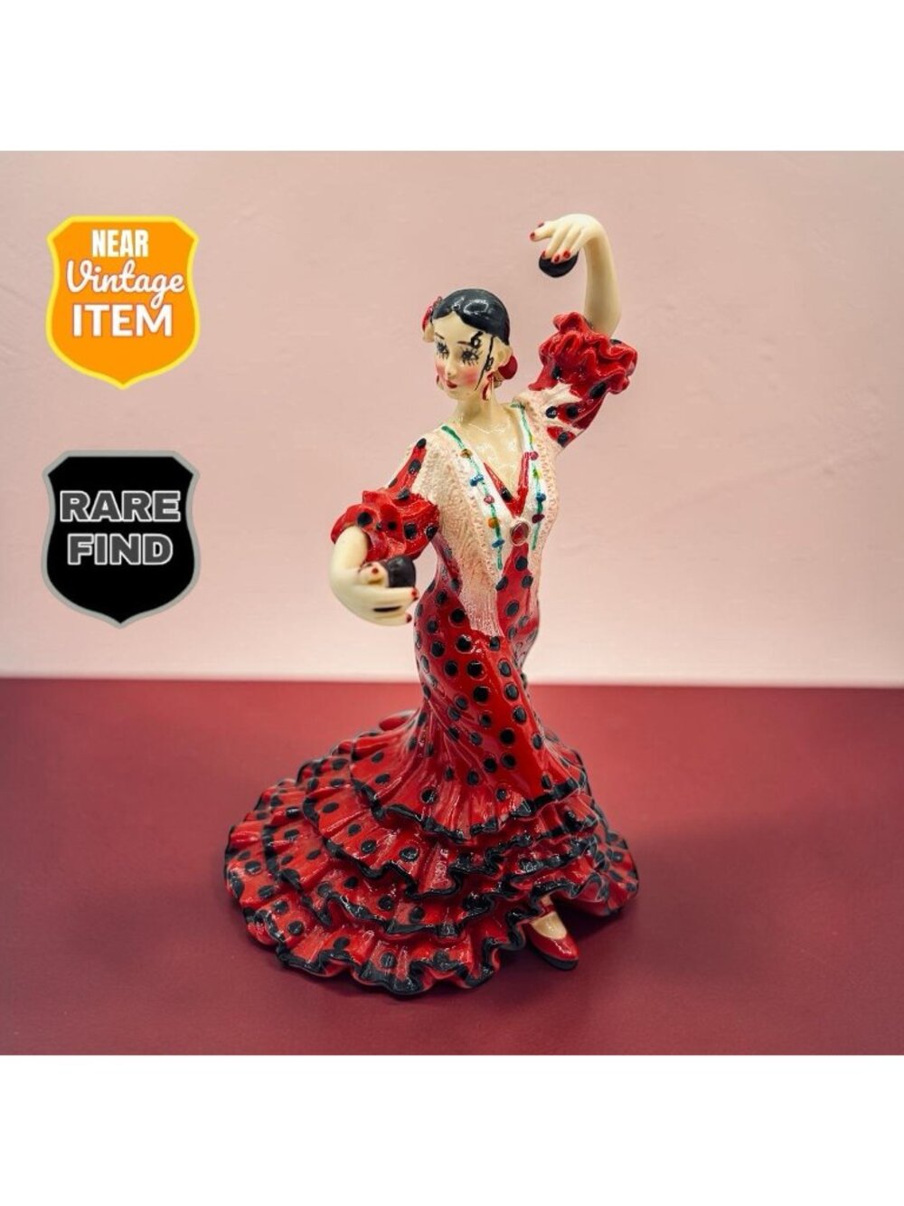 2008 Barcino Madrid Spain FLAMENCO DANCER 5.5 Inch Hand Painted Figurine. RARE!